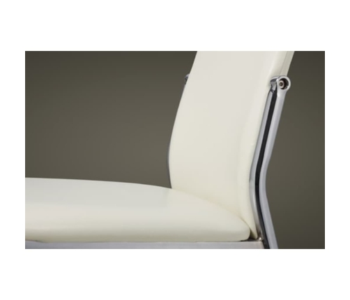 vidaXL virtuves krēsli, 6 gab., balta mākslīgā āda