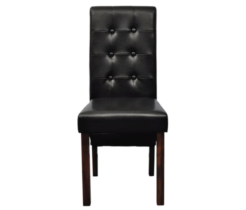 vidaXL virtuves krēsli, 2 gab., melna mākslīgā āda