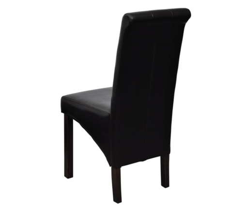 vidaXL virtuves krēsli, 2 gab., melna mākslīgā āda