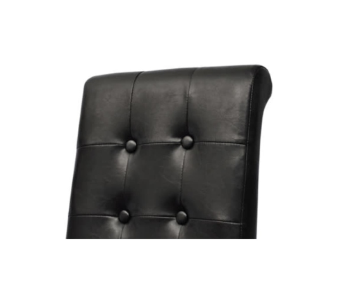 vidaXL virtuves krēsli, 2 gab., melna mākslīgā āda