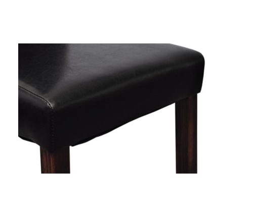 vidaXL virtuves krēsli, 2 gab., melna mākslīgā āda