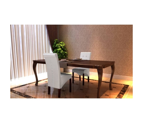 vidaXL virtuves krēsli, 2 gab., balta mākslīgā āda