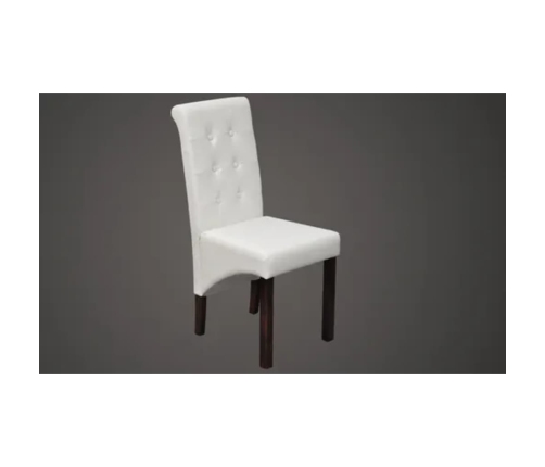 vidaXL virtuves krēsli, 2 gab., balta mākslīgā āda