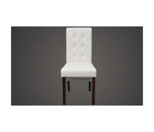 vidaXL virtuves krēsli, 2 gab., balta mākslīgā āda