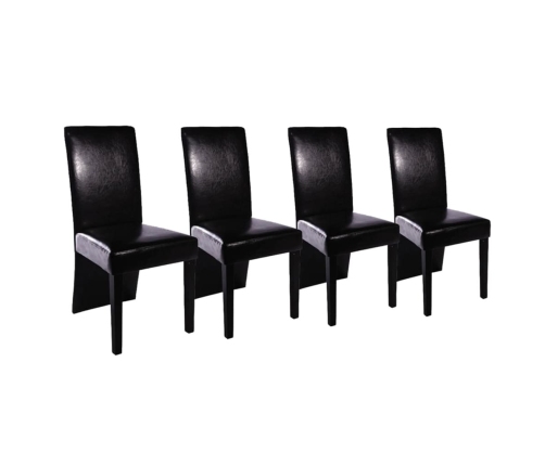 vidaXL virtuves krēsli, 4 gab., melna mākslīgā āda