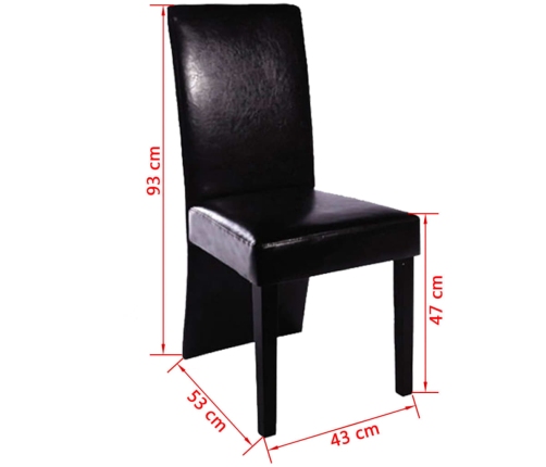 vidaXL virtuves krēsli, 4 gab., melna mākslīgā āda