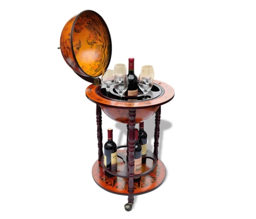 vidaXL vīna pudeļu turētājs, glubusa forma, eikalipta koks