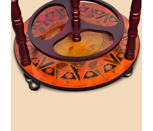 vidaXL vīna pudeļu turētājs, glubusa forma, eikalipta koks