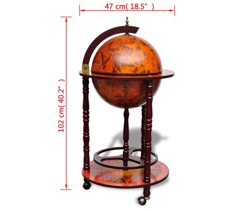 vidaXL vīna pudeļu turētājs, glubusa forma, eikalipta koks
