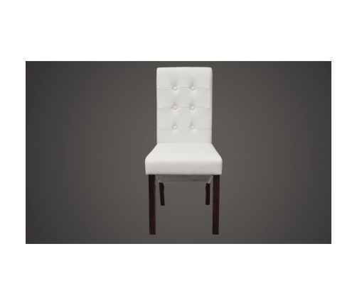 vidaXL virtuves krēsli, 4 gab., balta mākslīgā āda