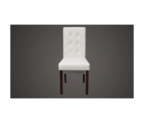 vidaXL virtuves krēsli, 6 gab., balta mākslīgā āda