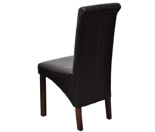 vidaXL virtuves krēsli, 4 gab., brūna mākslīgā āda