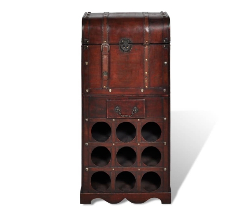 vidaXL vīna pudeļu plaukts 9 pudelēm, saplāksnis