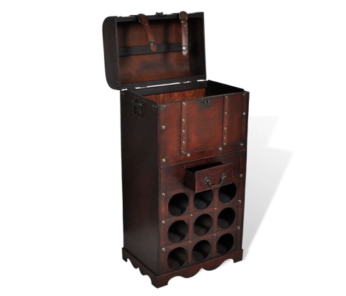 vidaXL vīna pudeļu plaukts 9 pudelēm, saplāksnis