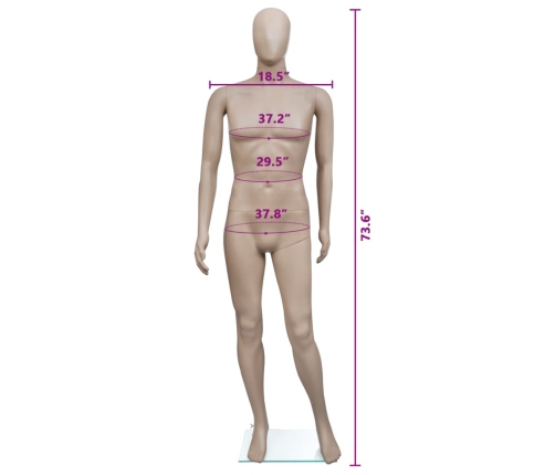 vidaXL vīriešu manekens, apaļa galva