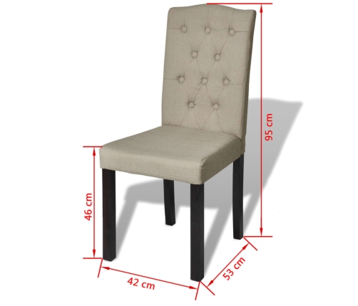 vidaXL virtuves krēsli, 4 gab., dzeltenbrūns audums