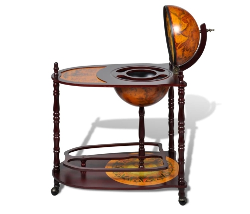 vidaXL vīna pudeļu turētājs, bārs, globusa forma, eikalipta koks