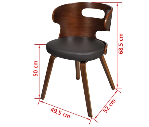 vidaXL virtuves krēsli, 2 gab., brūni, mākslīgā āda