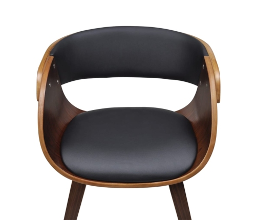 vidaXL virtuves krēsls, izliekts koks un mākslīgā āda