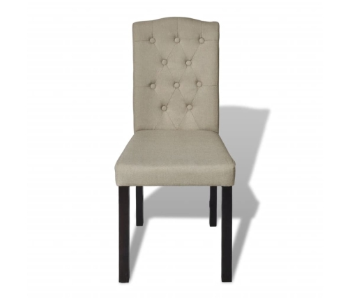 vidaXL virtuves krēsli, 6 gab., dzeltenbrūns audums