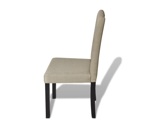 vidaXL virtuves krēsli, 6 gab., dzeltenbrūns audums