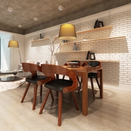 Virtuves Krēsli, 4 Gab., Liekts Koks Un Mākslīgā Āda, Brūns Vidaxl