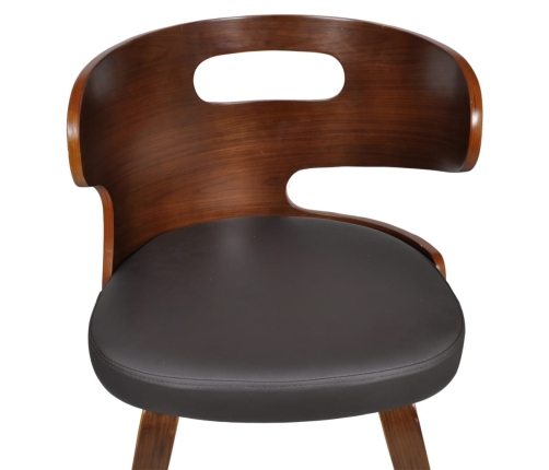 vidaXL virtuves krēsli, 4 gab., liekts koks un mākslīgā āda, brūns