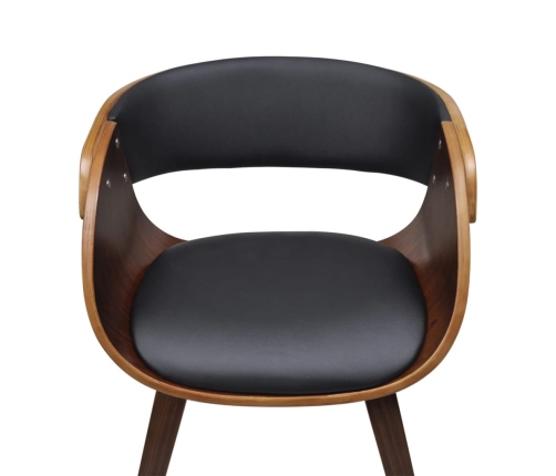 vidaXL virtuves krēsli, 4 gab., liekts koks un mākslīgā āda, brūns