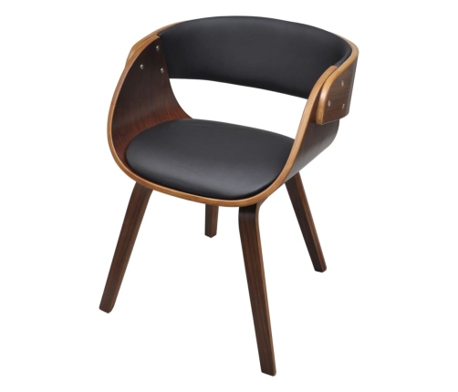 vidaXL virtuves krēsli, 4 gab., liekts koks un mākslīgā āda, brūns