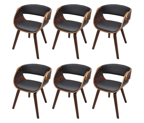 vidaXL virtuves krēsli, 6 gab., brūna mākslīgā āda