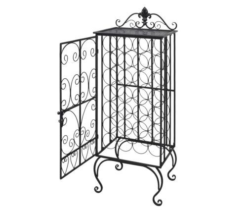 vidaXL vīna pudeļu plaukts, 28 pudelei, metāls