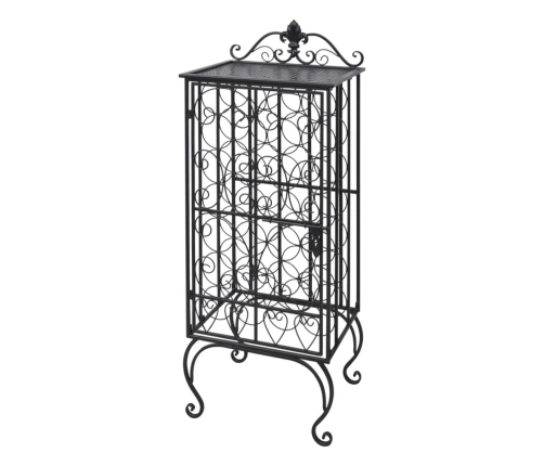 vidaXL vīna pudeļu plaukts, 28 pudelei, metāls