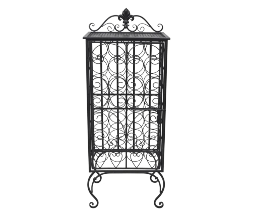 vidaXL vīna pudeļu plaukts, 28 pudelei, metāls