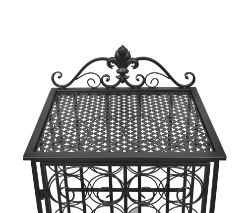 vidaXL vīna pudeļu plaukts, 28 pudelei, metāls