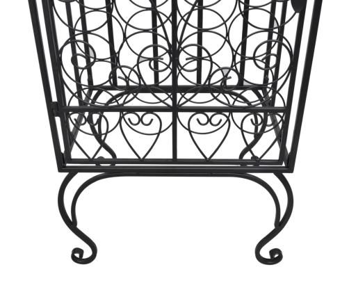 vidaXL vīna pudeļu plaukts, 28 pudelei, metāls