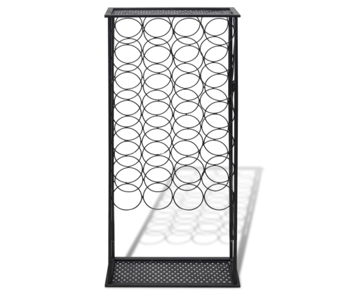 vidaXL vīna pudeļu plaukts, 28 pudelei, metāls