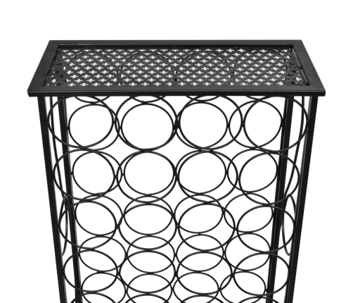 vidaXL vīna pudeļu plaukts, 28 pudelei, metāls