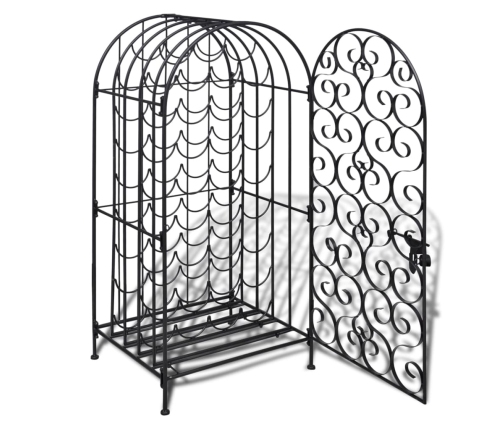 vidaXL vīna pudeļu plaukts, 35 pudelēm, metāls