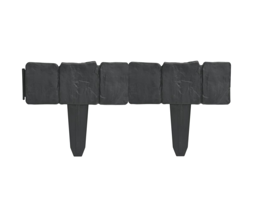 vidaXL zāliena apmales, 41 gab., akmeņu dizains, plastmasa, 10 m