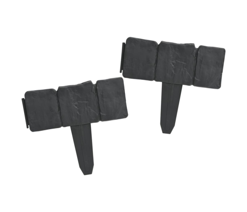 vidaXL zāliena apmales, 41 gab., akmeņu dizains, plastmasa, 10 m