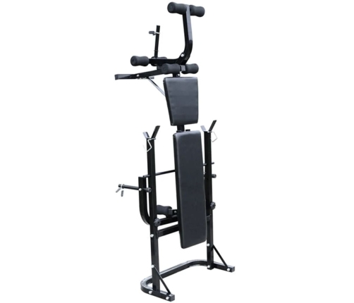 vidaXL saliekams svaru sols ar svaru stieni un hantelēm