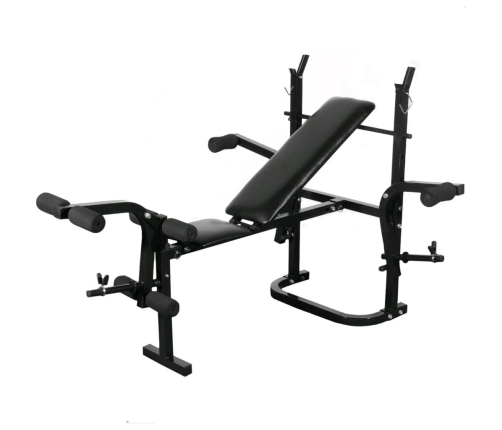 vidaXL saliekams svaru sols ar svaru stieni un hantelēm