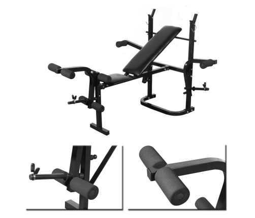 vidaXL saliekams svaru sols ar svaru stieni un hantelēm