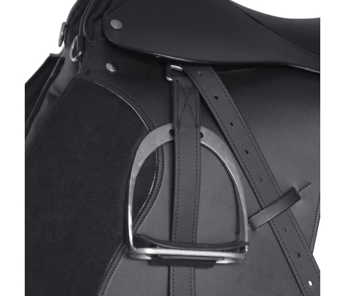 Zirgu seglu/sedlu komplekts 44.45 cm, āda melni 12 cm 5 piederumi