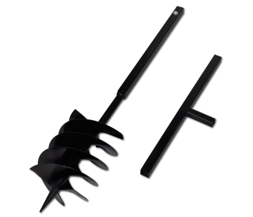 Zemes urbis ar rokturi 200 mm un trīs spirālēm, melns tērauds