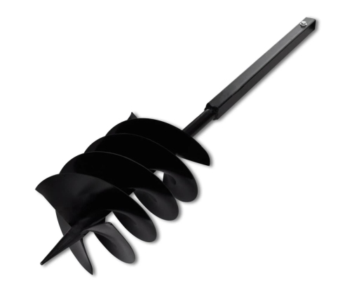 Zemes urbis ar rokturi 200 mm un trīs spirālēm, melns tērauds