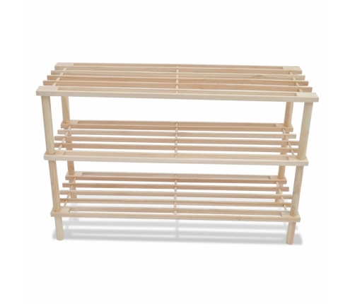 vidaXL trīsdaļīgi apavu plaukti, 2 gab., egles masīvkoks