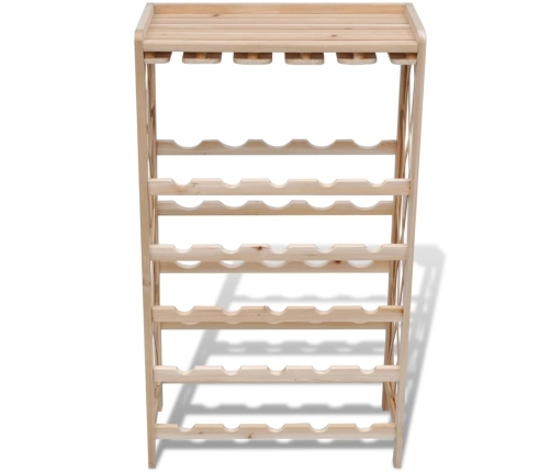 vidaXL vīna pudeļu plaukts, 25 pudelēm, egles masīvkoks