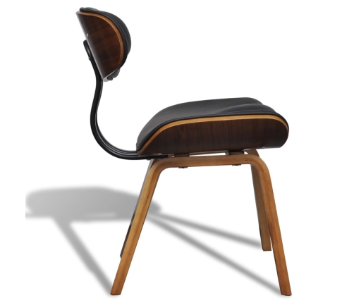 vidaXL virtuves krēsli, 2 gab., liekts koks un mākslīgā āda