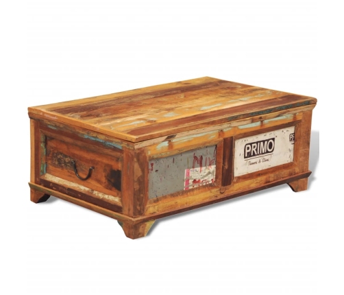 vidaXL kafijas galdiņš, uzglabāšanas lāde, antīks, pārstrādāts koks